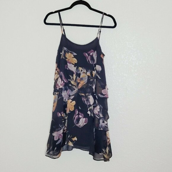 TopShop Floral Tiered Ruffle Spaghetti Strap Mini Dress Size 2 - Picture 5 of 7